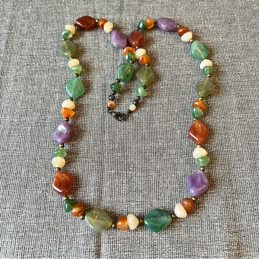 Eclectic Shades of Summer Faux Gemstone Necklace